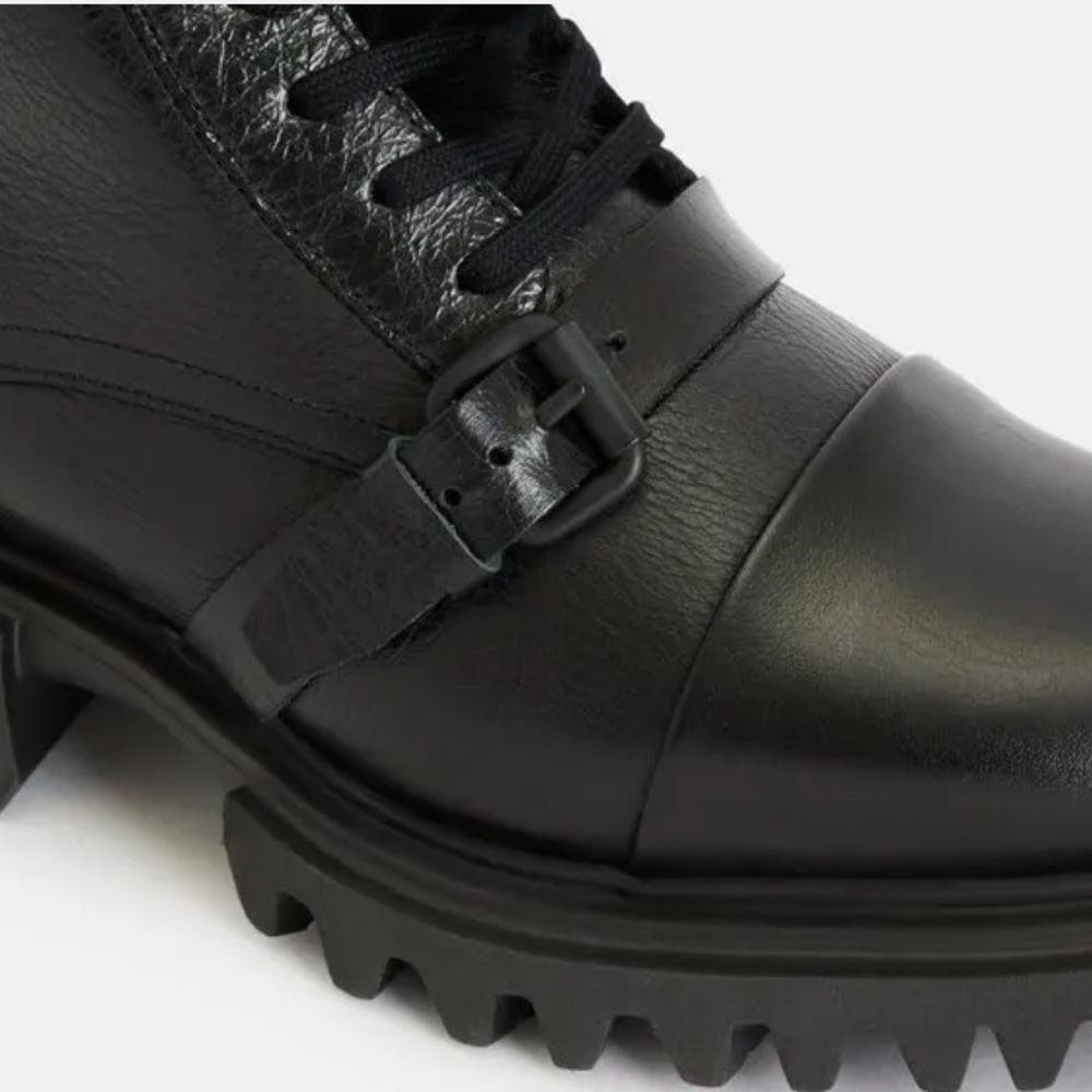 All Saints Tori Shearling Combat Boots 40/10 - Picture 2 of 13